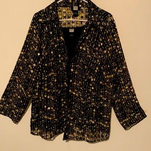 NWOT Studio 1940 Long Sleeve Blouse with unattached  Black Sleeve Top